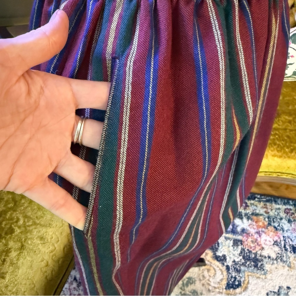 NWT Vintage 90s Wool Striped Button Down Midi Skirt Size small - Picture 5 of 11